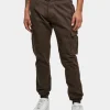 URBAN CLASSICS Herren Cargohose Washed Cargo Twill Jogging In Braun 10