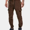 URBAN CLASSICS Herren Jogginghose Corduroy Cargo In Braun 10